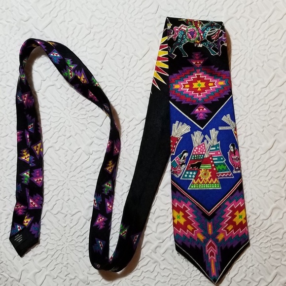 💥HP💥Aesotica Indian Theme Silk Neck Tie - Picture 7 of 7